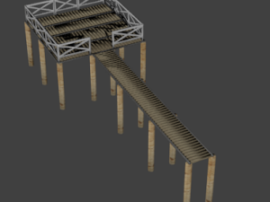 wooden pier 3D 모델