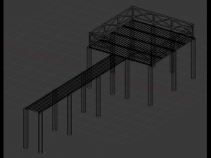 wooden pier 3D 모델