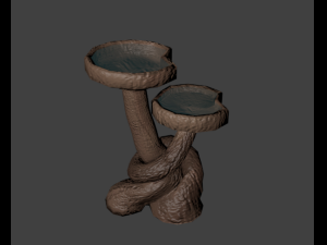 wooden birdbath Modelo 3D