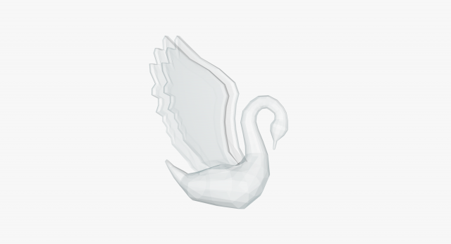 glass swan statue 3D Модель .c4d .max .obj .3ds .fbx .stl .blend 