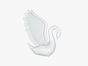glass swan statue 3D Model