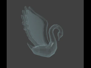 glass swan statue 3D Model