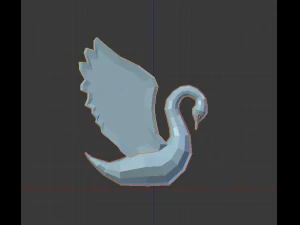 glass swan statue 3D Model