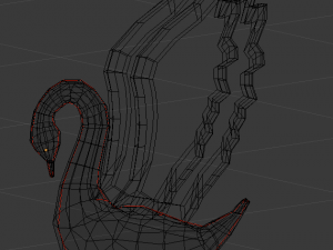 glass swan statue 3D Модель