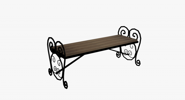 bench 3D Model .c4d .max .obj .3ds .fbx .stl .blend 
