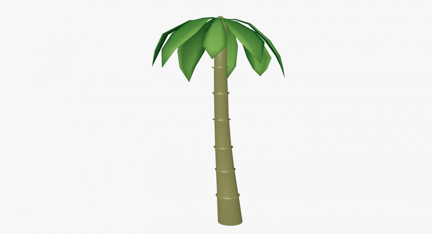 cartoon palm tree 3D Model in Tree 3DExport