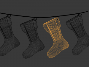 christmas socks Model 3D
