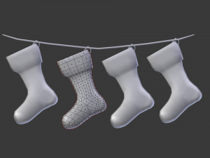 christmas socks Model 3D