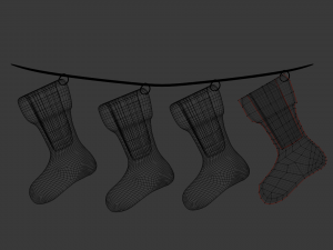 christmas socks Model 3D