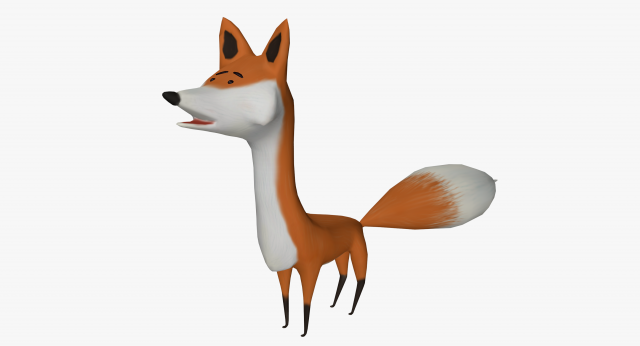 cartoon fox Modello 3D .c4d .max .obj .3ds .fbx .stl .blend 