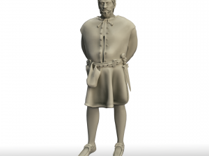 medieval man figure with knife and sack 3D 모델