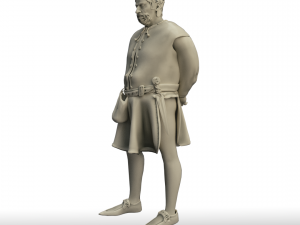 medieval man figure with knife and sack 3D-Modell