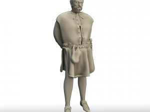 medieval man figure with knife and sack 3D-Modell