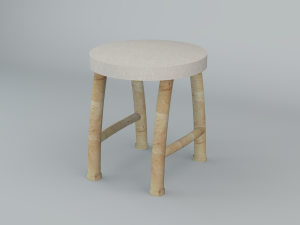 chair with materials 3D-Modell