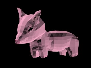 pig low poly Modèle 3D
