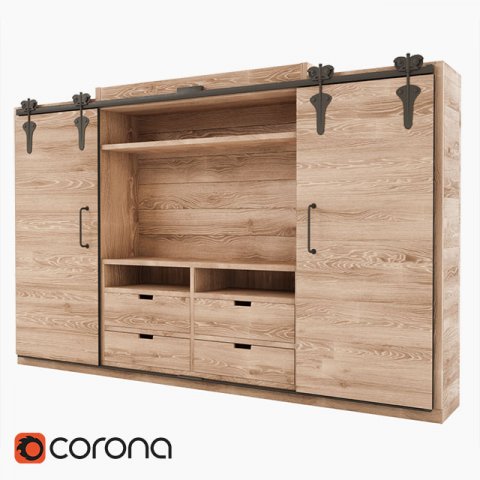 Baumann wall unit 3D Model .c4d .max .obj .3ds .fbx .stl .blend 