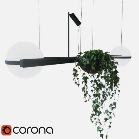 Vibia palma 3734 suspension lamp 3D Model .c4d .max .obj .3ds .fbx .stl .blend 