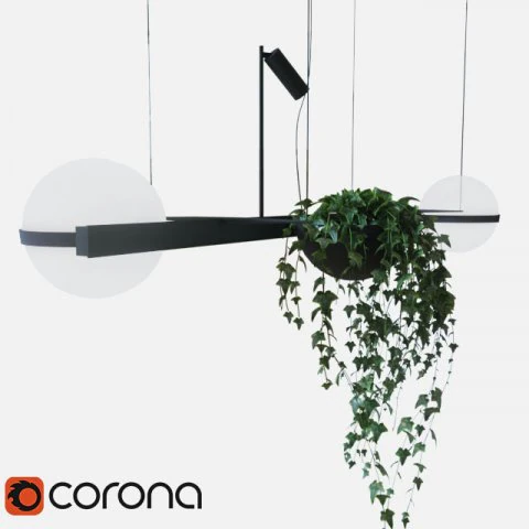 Vibia palma 3734 suspension lamp 3D Model .c4d .max .obj .3ds .fbx .stl .blend 