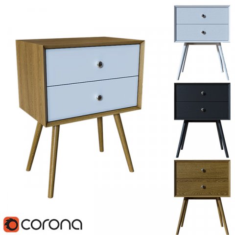 DEBRA RETRO NIGHTSTAND Modelo 3D .c4d .max .obj .3ds .fbx .stl .blend 