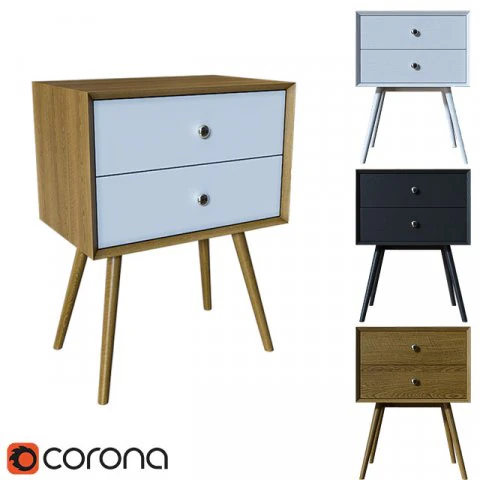 DEBRA RETRO NIGHTSTAND 3D Model .c4d .max .obj .3ds .fbx .stl .blend