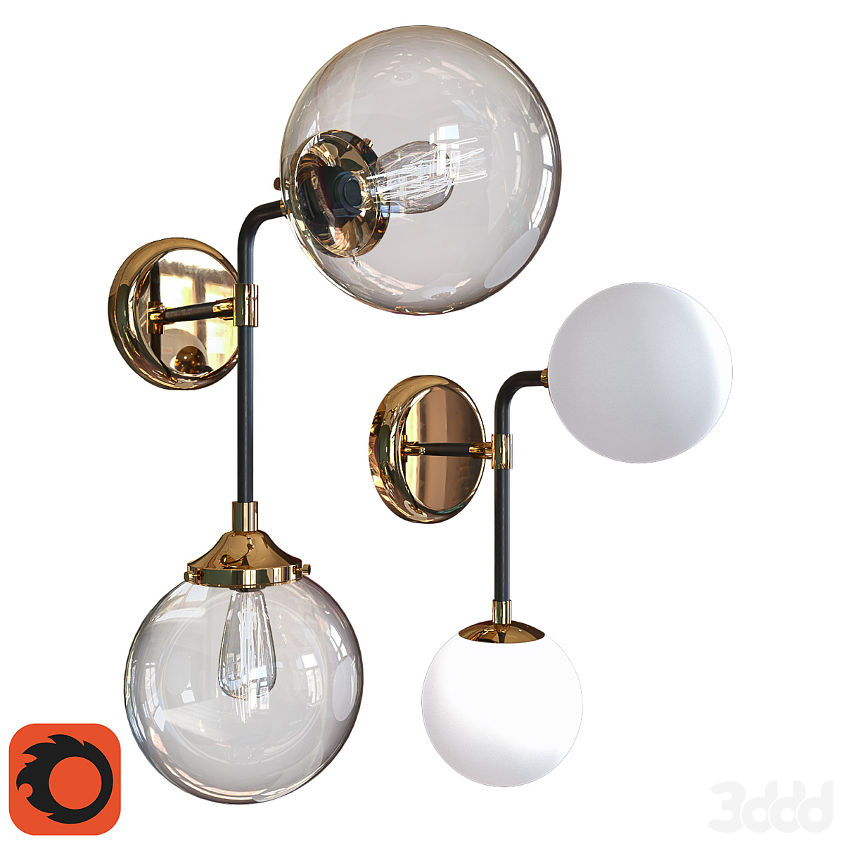 Zuma Line Riano W0454-02A-SDAA W0454-02D-SDAC 3D Model in Wall lights  3DExport