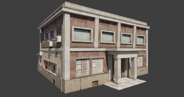 Building industrial City Work Street Low-poly 3D 모델 .c4d .max .obj .3ds .fbx .stl .blend 