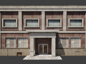 Building industrial City Work Street Low-poly 3D 모델