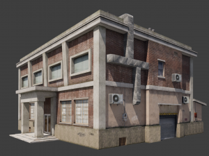 Building industrial City Work Street Low-poly 3D 모델