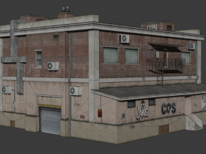 Building industrial City Work Street Low-poly 3D 모델