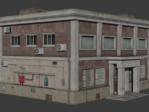 Building industrial City Work Street Low-poly 3D 모델