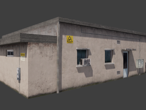 Building shop City Village Work Street Low-poly 3D Model
