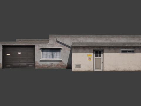 Building shop City Village Work Street Low-poly 3D Model