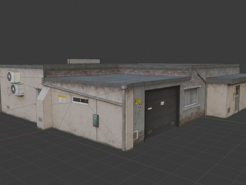 Building shop City Village Work Street Low-poly 3D Model