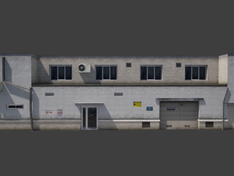 Building City Village Work Street Low-poly 3D Model