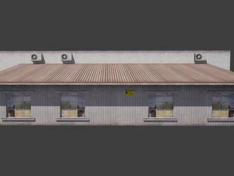 Building City Village Work Street Low-poly 3D Model