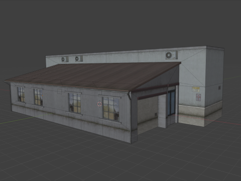 Building City Village Work Street Low-poly 3D Model