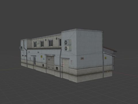 Building City Village Work Street Low-poly 3D Model