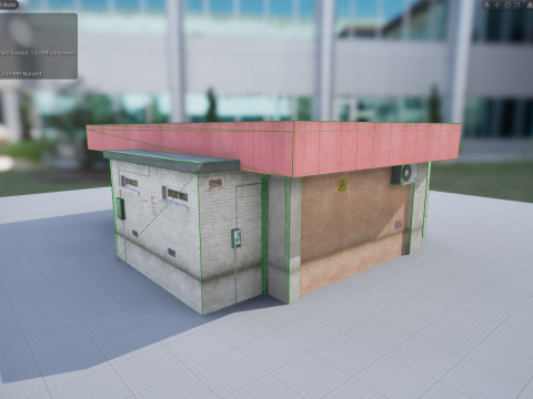 Building City Shop Bank Work Street Low-poly 3D Model