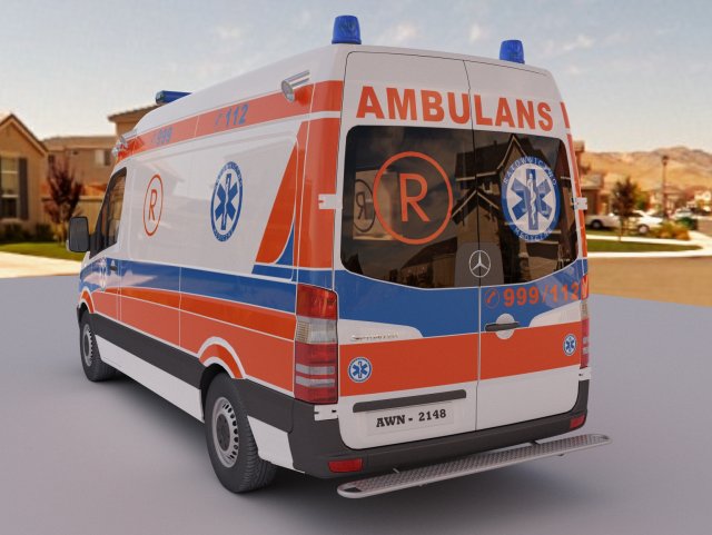 ambulance car Modello 3D .c4d .max .obj .3ds .fbx .stl .blend 