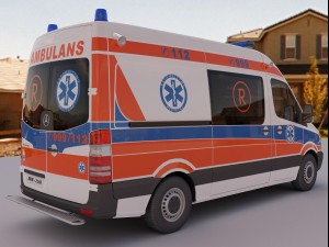 ambulance car Modello 3D