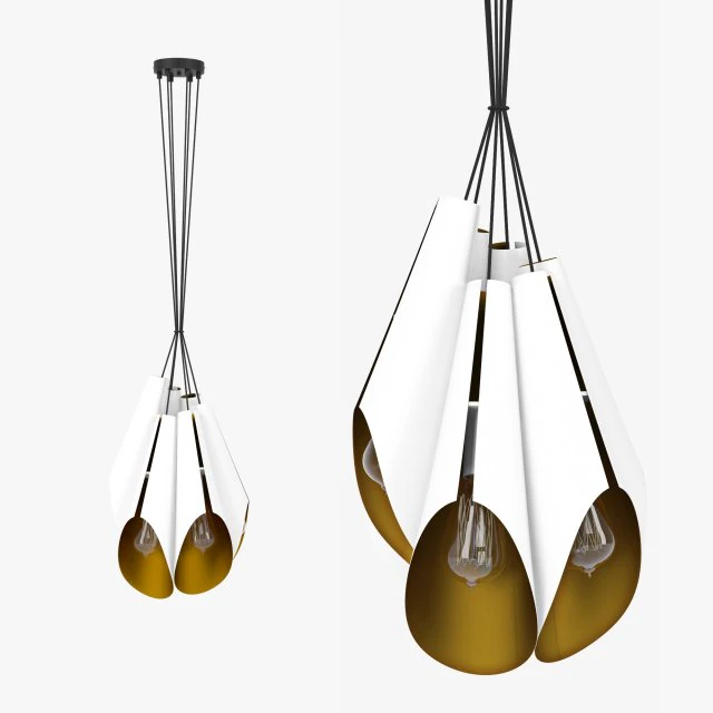 lampa zwis yrandol calyx white-gold luminex 3D Model .c4d .max .obj .3ds .fbx .stl .blend