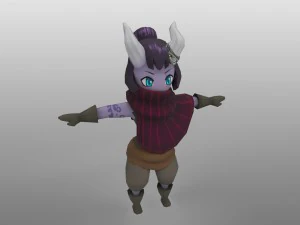 アニメーションコントロールを備えた悪魔の女の子 3Dモデル