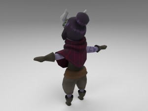 demon girl rigged with animation controls Model 3D