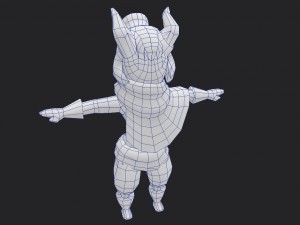demon girl rigged with animation controls Model 3D