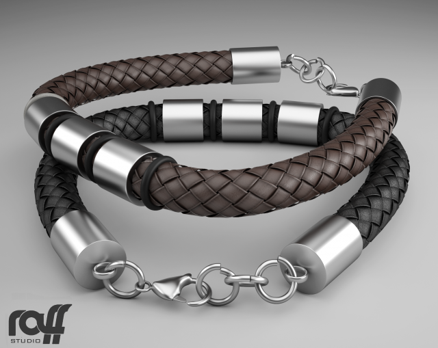 bracelet homme 3D Model .c4d .max .obj .3ds .fbx .stl .blend 