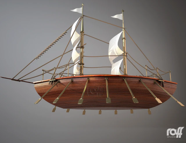 wooden boat 3D Model .c4d .max .obj .3ds .fbx .stl .blend 