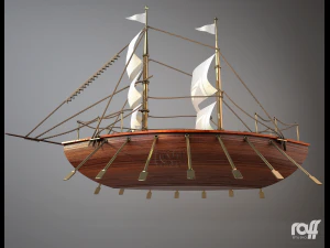 wooden boat 3D Model