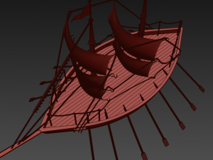 wooden boat Modello 3D