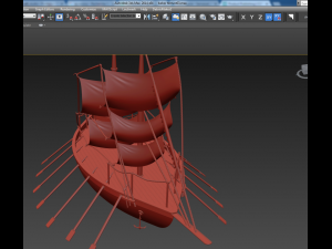 wooden boat Modello 3D