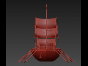wooden boat Modello 3D